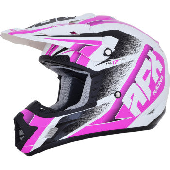 AFX FX-17 Off Road Helmet Force Graphic Pearl White Fuchsia