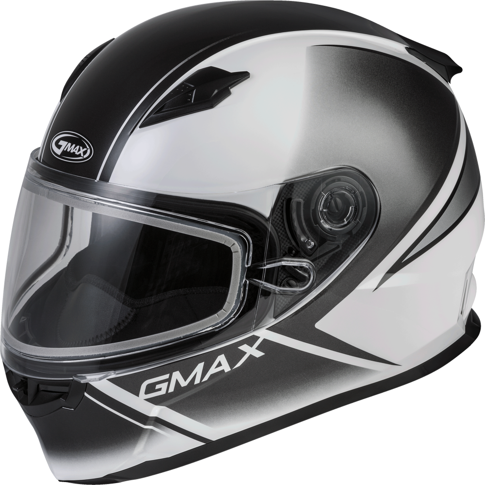 Gmax FF-49S Full Face Helmet Hail White Black Dual Lens