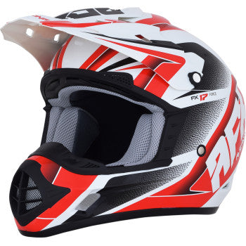 AFX FX-17 Off Road Helmet Force Graphic Pearl White Red