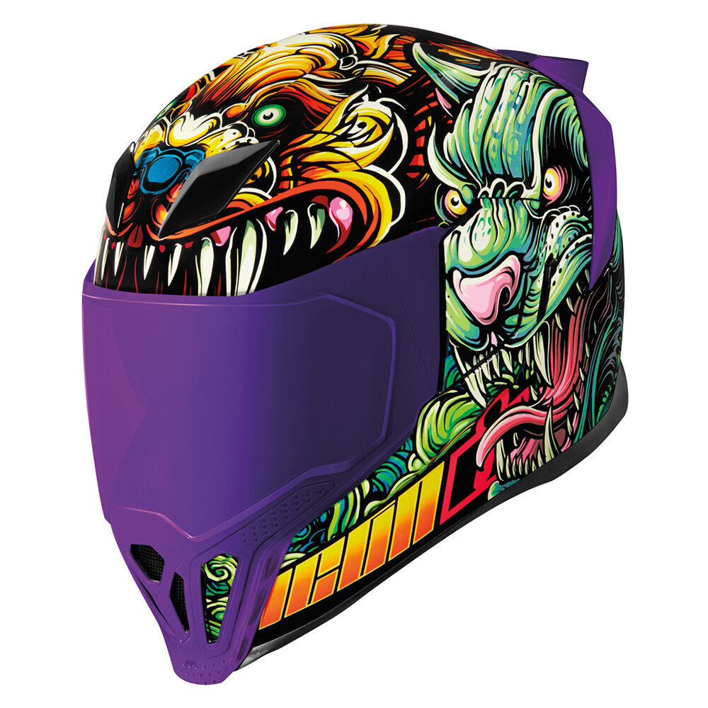 Icon Airflite Cat Scratch Fever Graphic Blue Full Face Helmet