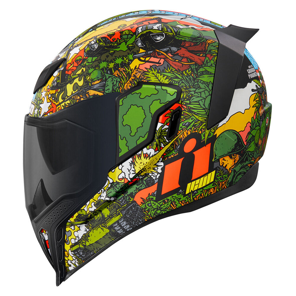 Icon Airflite Groundpounder Graphic Green Full Face Helmet
