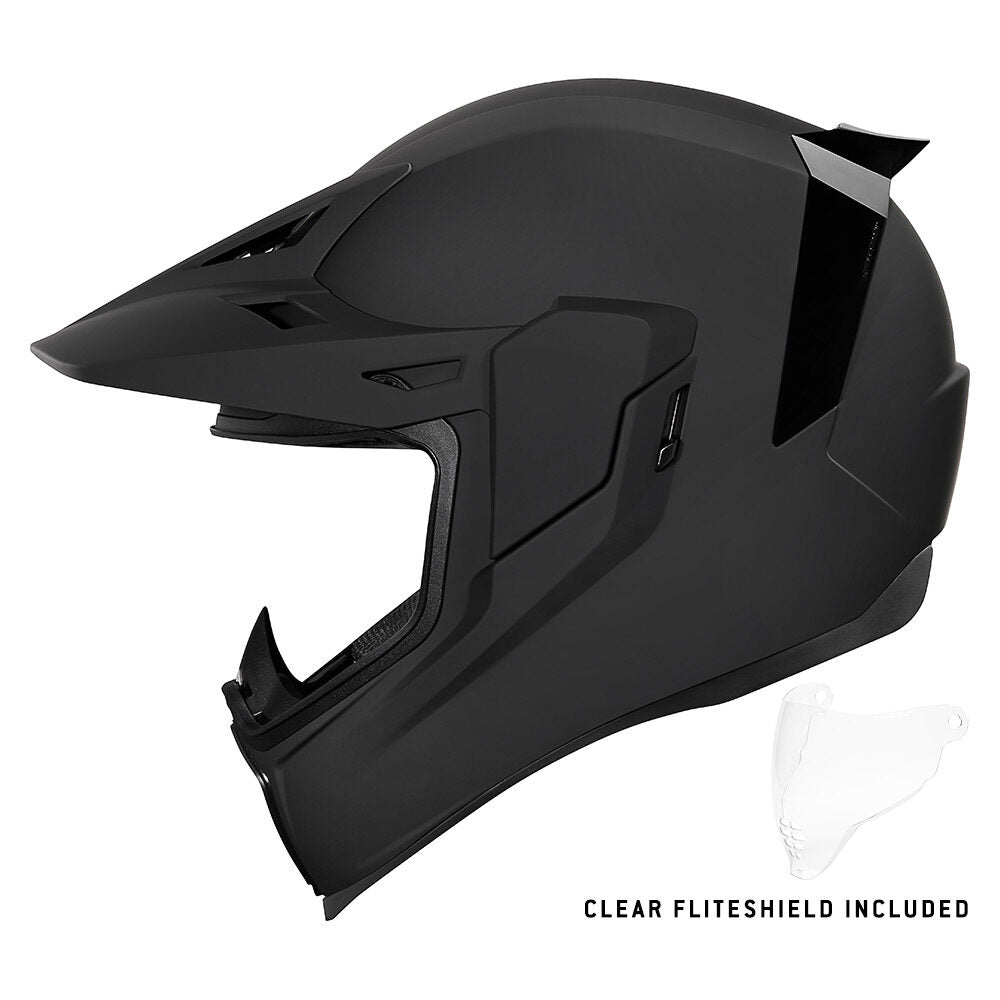 Icon Airflite Motorcycle Helmet - Gloss Solid Black, Rubatone Black