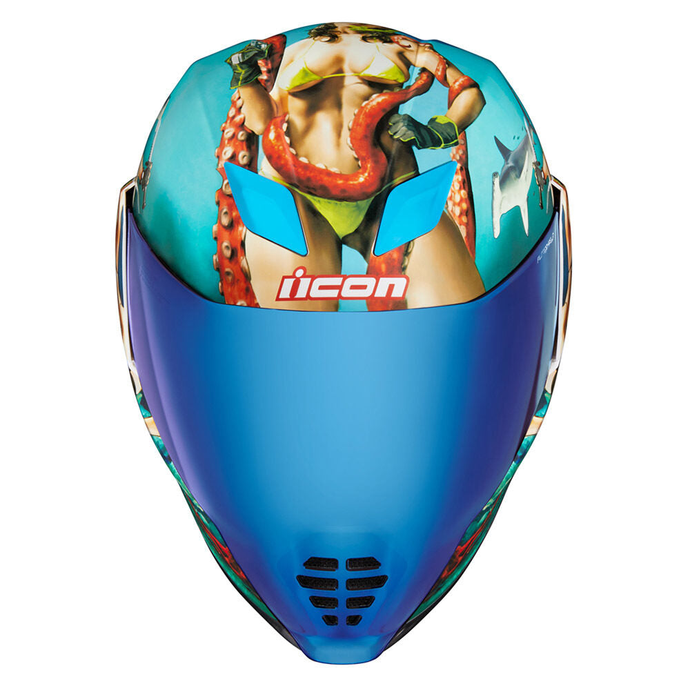Icon Airflite Pleasuredome 4 Graphic Blue Full Face Helmet