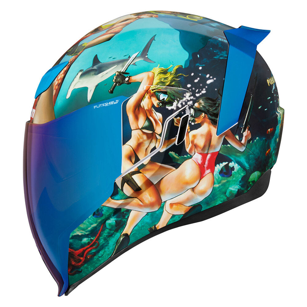 Icon Airflite Pleasuredome 4 Graphic Blue Full Face Helmet