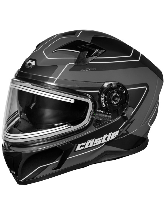 Castle X CX390 Full Face Snow Helmet Atlas Matte Charcoal Electric Shield