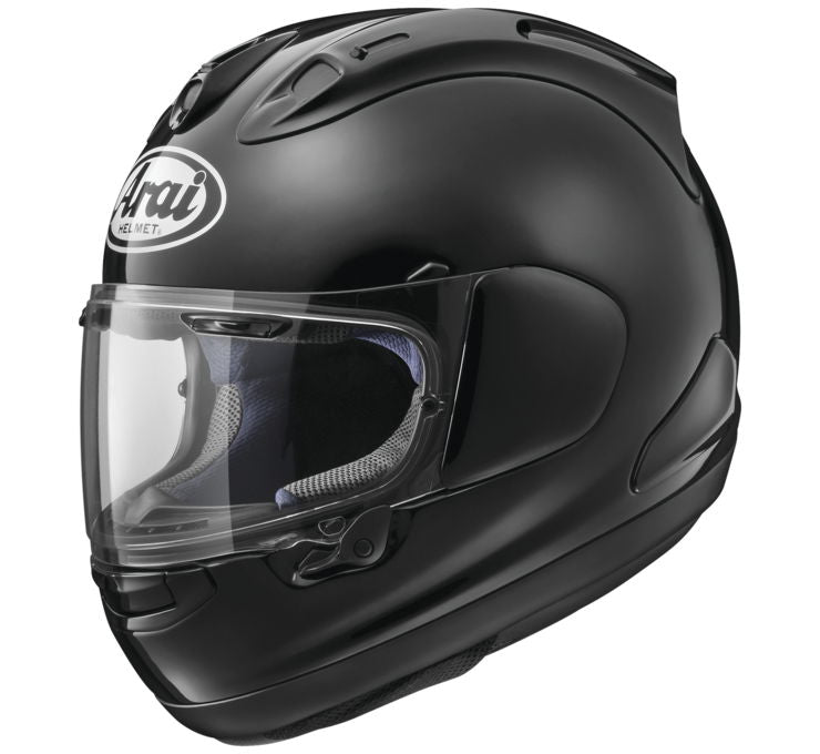 arai helmet black glossy shiny checkered Arai Corsair-X Solid Helmet Large Black