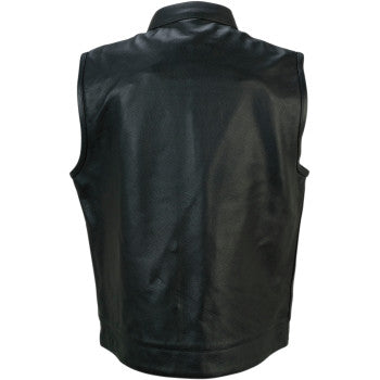Z1R Men's Vindicator Leather Vest Black