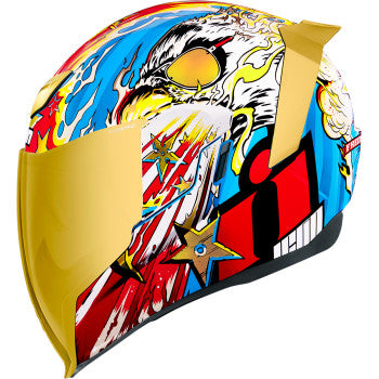 golden icon airflite helmet visor Icon Airflite Freedom Spitter Motorcycle Helmet - Gold / 57-58cm