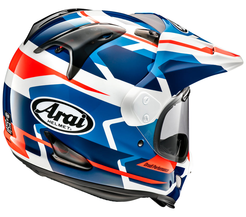 Arai XD4 Dual Sport Helmet Depart Graphic White Blue