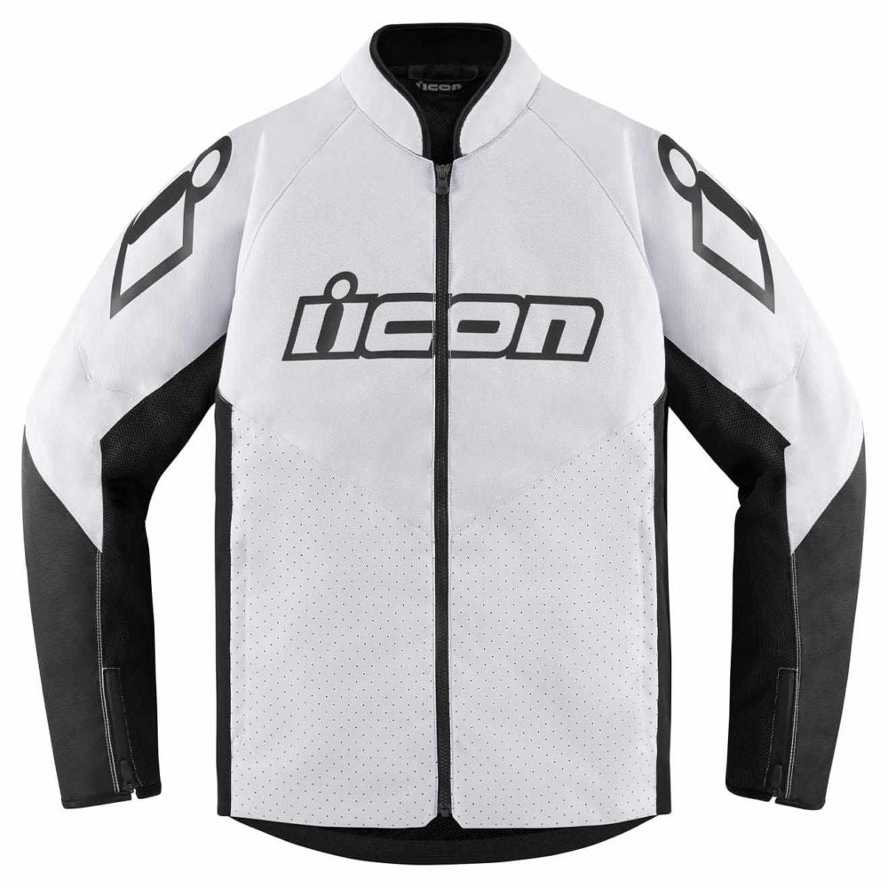 Icon Mens Hooligan CE Motorcycle Jacket White