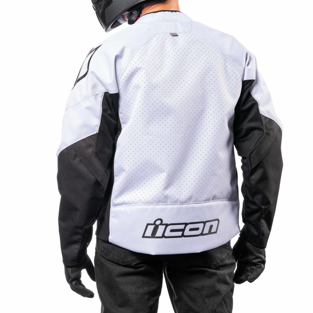 Icon Mens Hooligan CE Motorcycle Jacket White