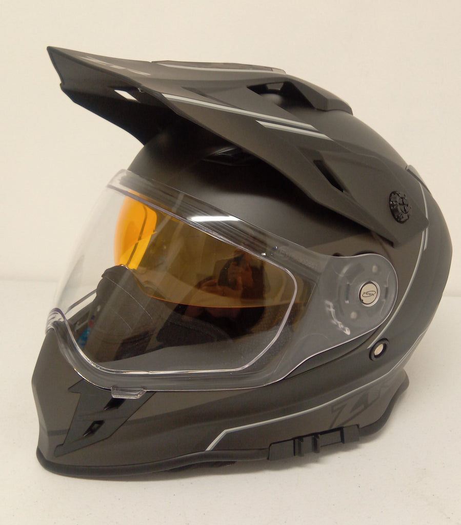 Z1R Range Dual Sport Snow Helmet Bladestorm Black/White Dual Lens Shield