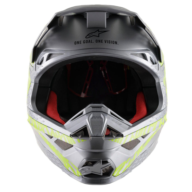 Alpinestars Supertech M8 Triple Helmet Silver/Black/Yellow Fluorescent