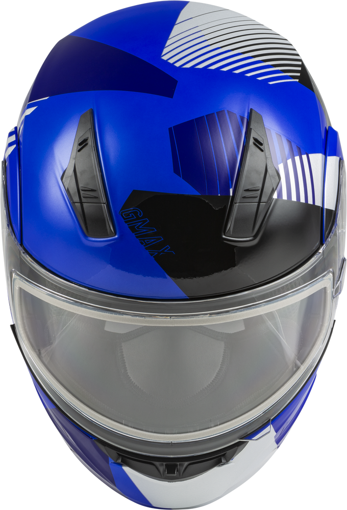 Gmax MD-04 Modular Snow Helmet Reserve Blue Silver Black Electric Shield