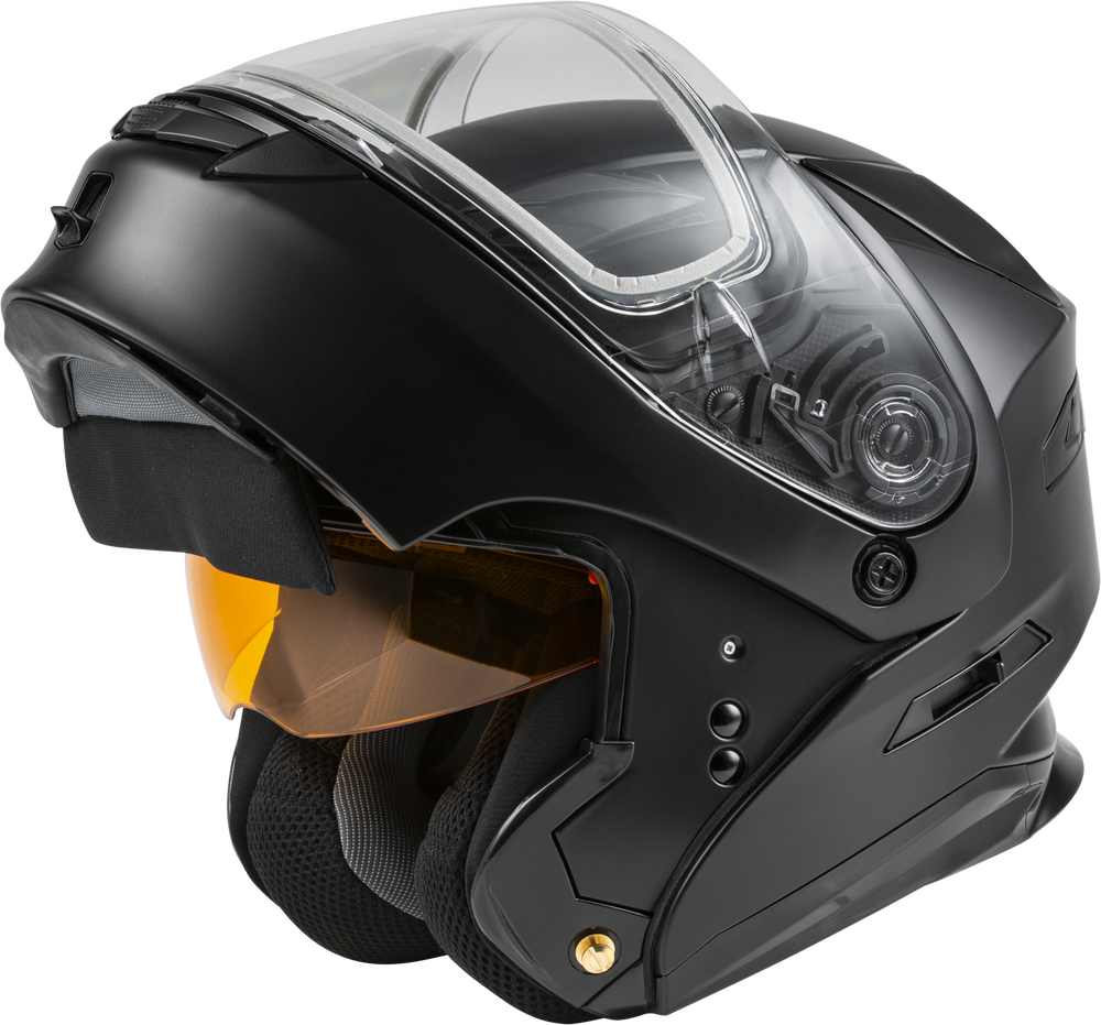 Gmax MD-01S Modular Snow Helmet Matte Black Dual Lens