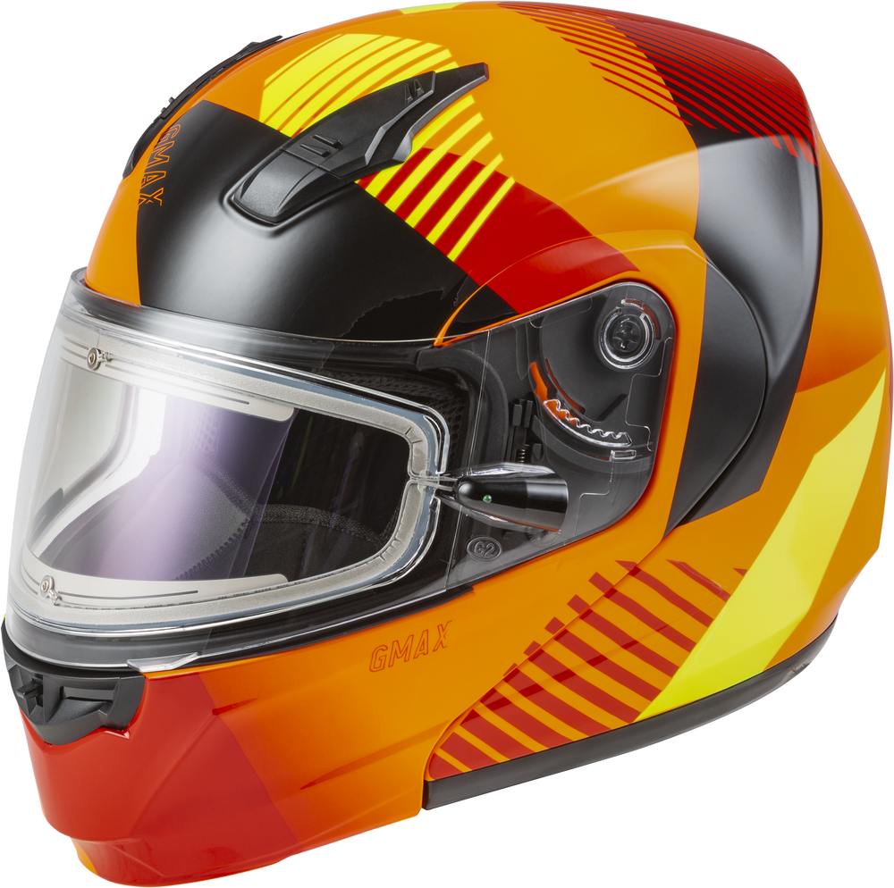 Gmax MD-04 Modular Snow Helmet Reserve Neon Orange Hi Vis Electric Shield