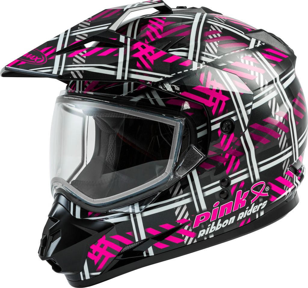 GMAX GM-11S Dual-Sport Pink Ribbon Riders Snow Helmet - Black/Pink GMAX GM-11S Dual-Sport Pink Ribbon Riders Snow Helmet - Black/Pink