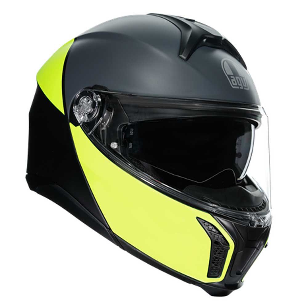 AGV Tourmodular Helmet Frequency Black/Yellow Fluo/Gray Cardo Insyde Installed