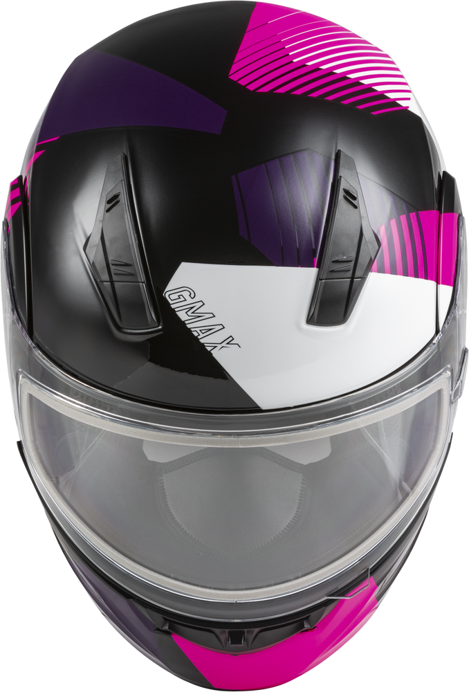 Gmax MD-04 Modular Snow Helmet Reserve Pink White Dual Lens