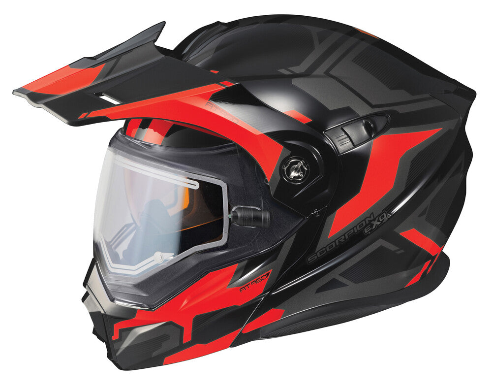 Scorpion EXO-AT950 Modular Snow Helmet Ellwood Graphic Red Electric Shield
