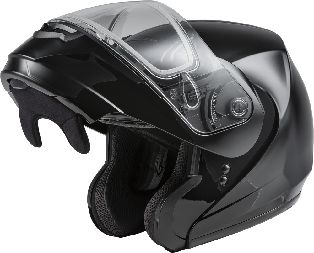Gmax MD-04 Modular Snow Helmet Gloss Black Dual Lens