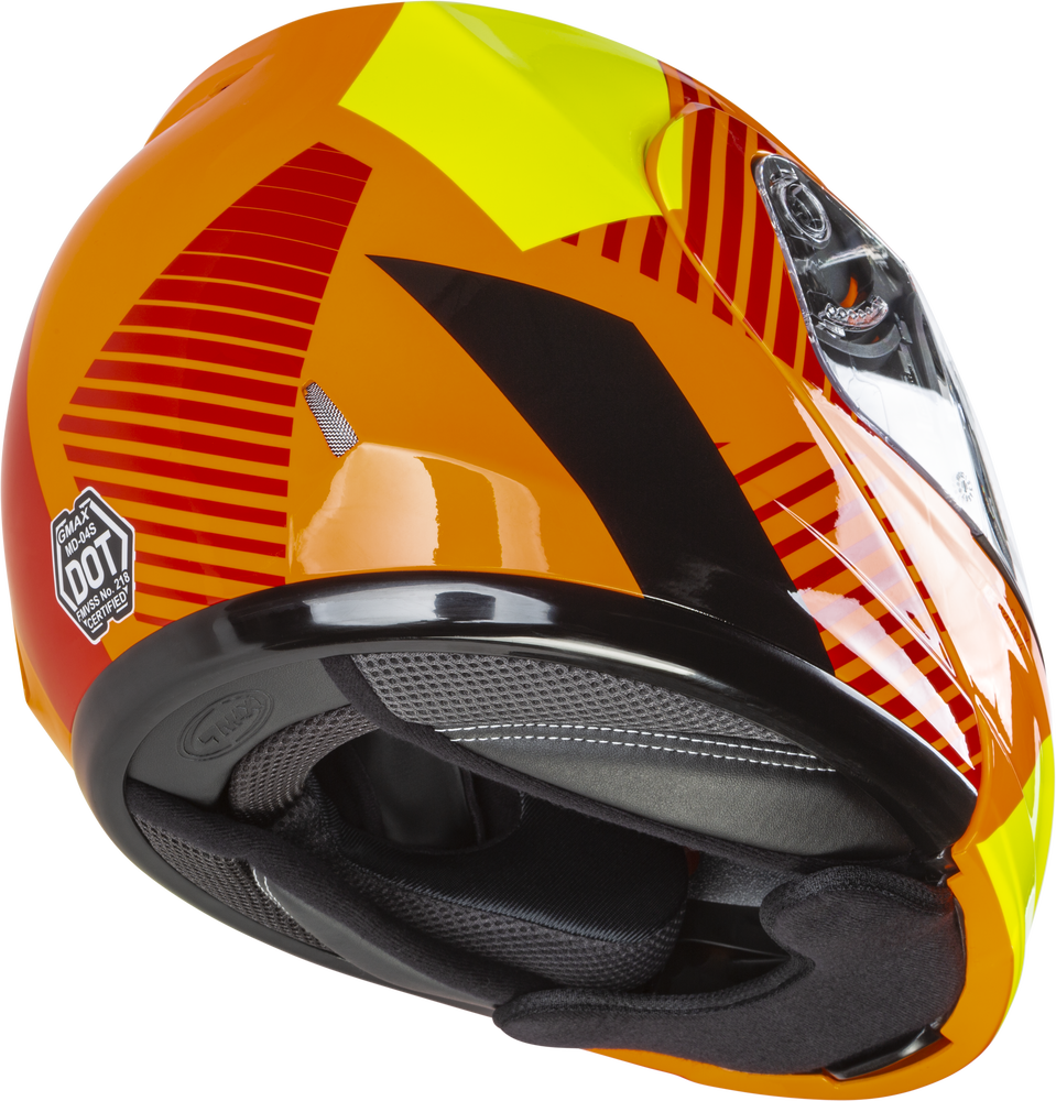 Gmax MD-04 Modular Snow Helmet Reserve Neon Orange Hi Vis Dual Lens