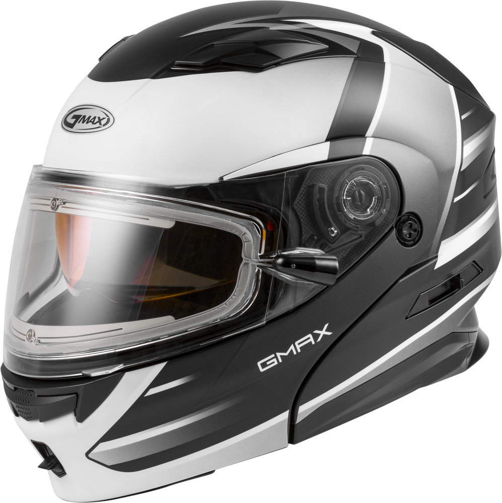 Gmax MD-01S Modular Snow Helmet Descendant Matte Black White Electric Shield