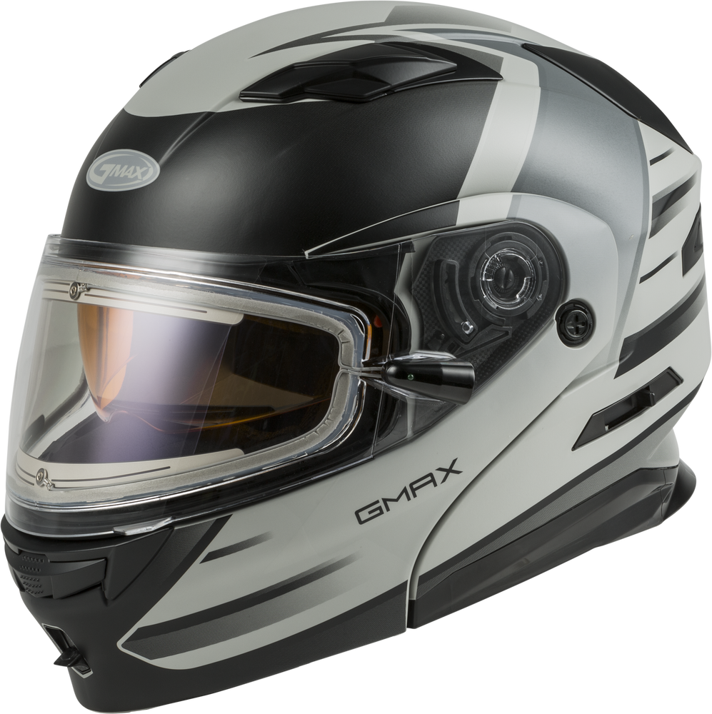 Gmax MD-01S Modular Snow Helmet Descendant Matte Gray Silver Electric Shield