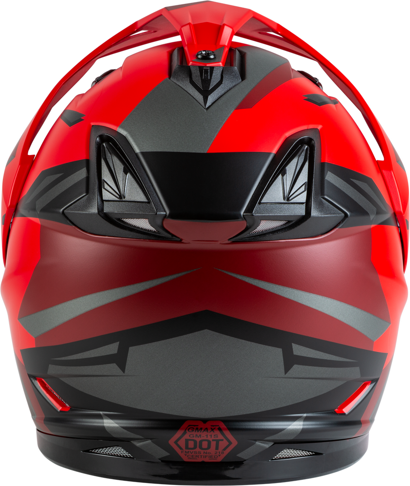 Gmax GM-11 Snow Helmet Ripcord Graphic Red Dual Lens