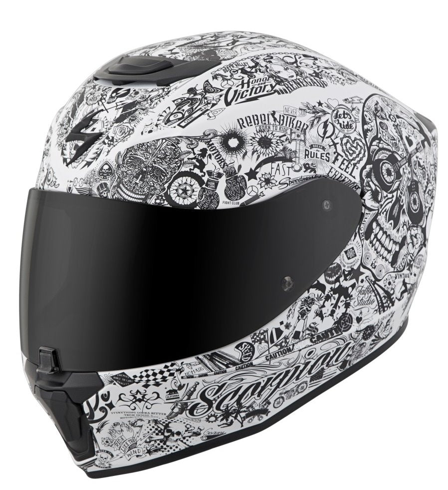 Scorpion EXO-R420 Full Face Helmet Shake Graphic White