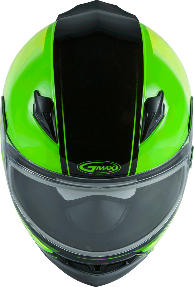 Gmax FF-49S Full Face Helmet Hail Neon Green Hi Vis Black Dual Lens