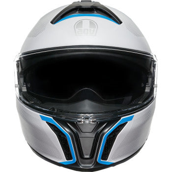 AGV Tourmodular Helmet Frequency Graphic Gray/Blue with Cardo Insyde Installed