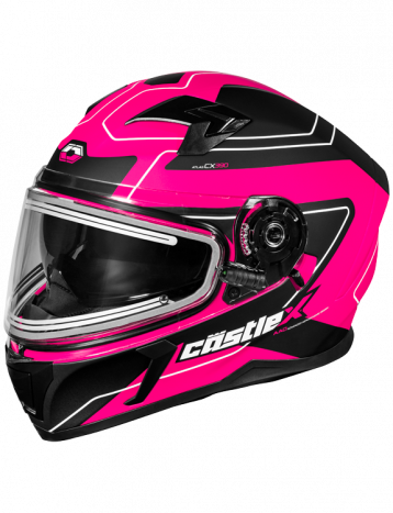 Castle X CX390 Full Face Snow Helmet Atlas Matte Pink Electric Shield