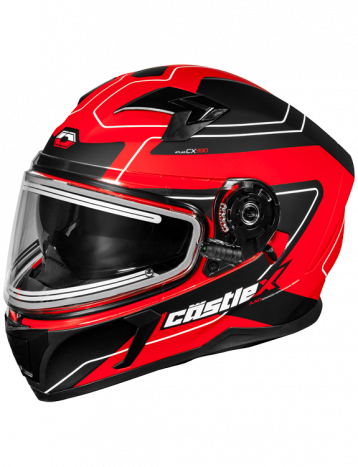 full face shield snowboard helmet Castle X CX390 Full Face Snow Helmet Atlas Matte Red Electric Shield
