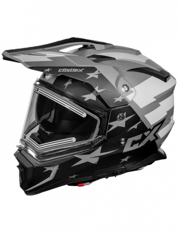 Castle X CX200 Dual Sport Snow Helmet Liberty Matte Charcoal Electric Shield
